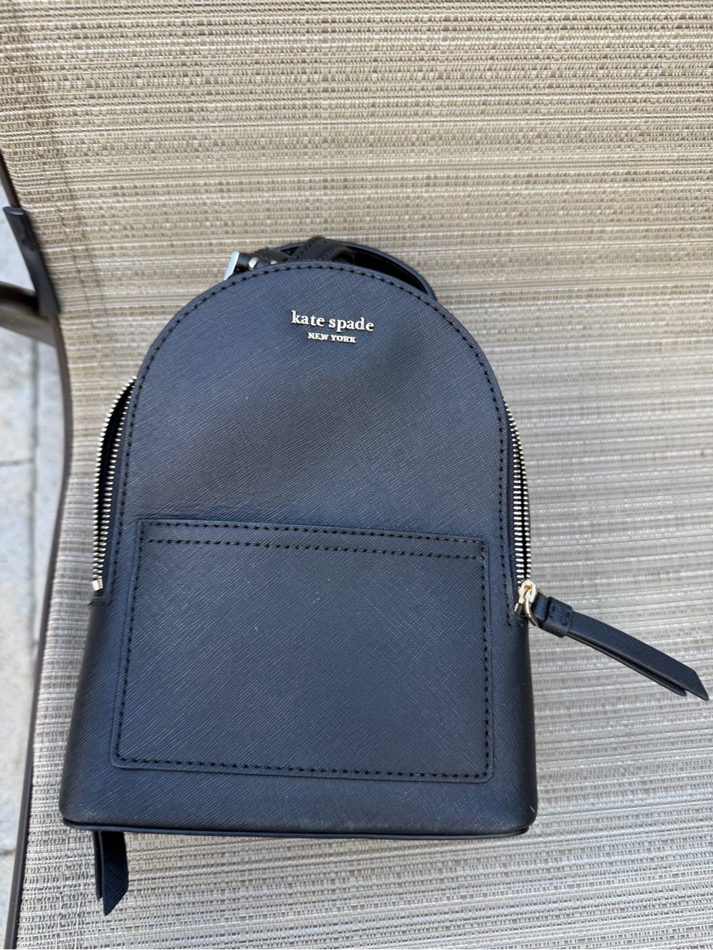 kate spade black Saffiano Mini Backpack